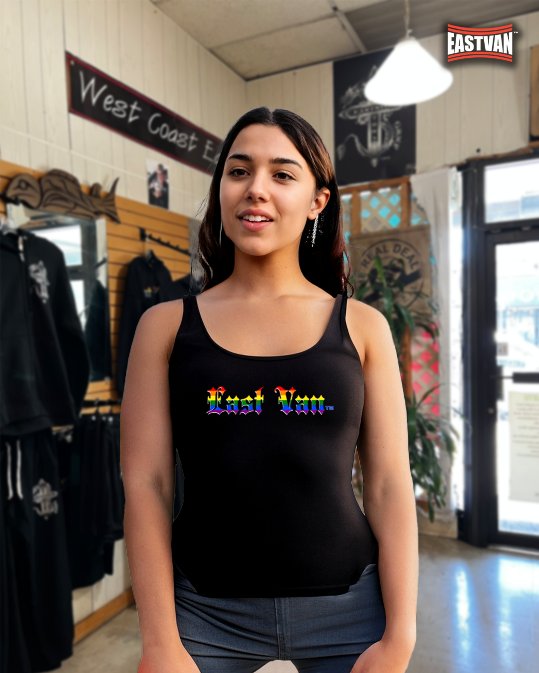 ev rainbow black tank